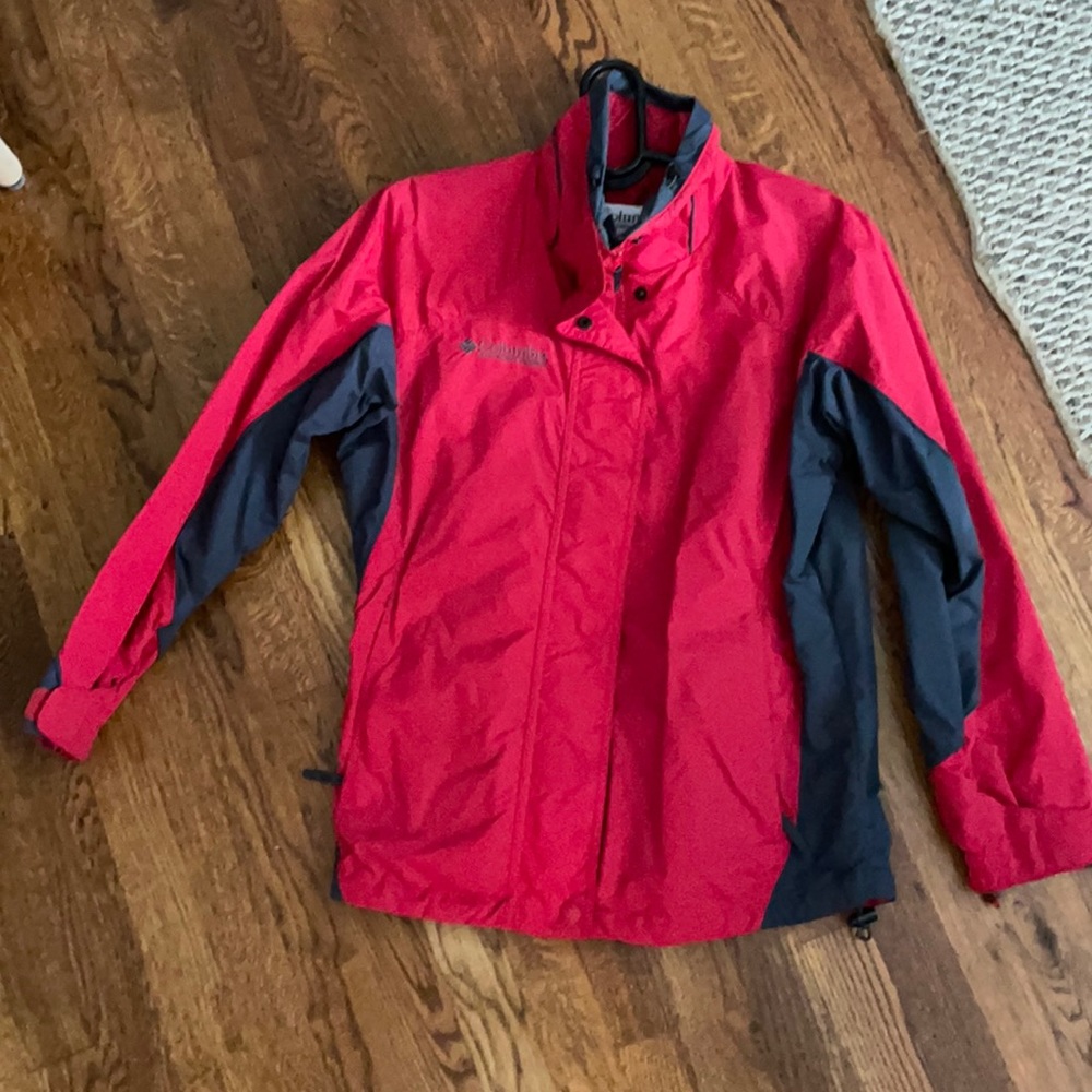 COLUMBIA ski jacket shell red gray S